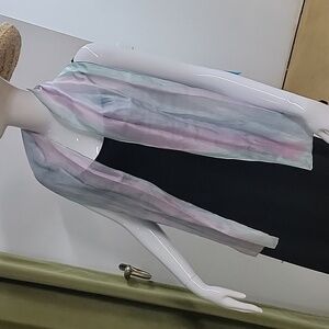 Lightweight Striped Watercolor Scarf